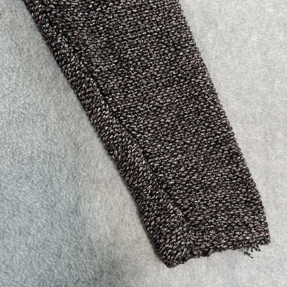 J Jill Tunic Sweater Womens Medium Black Silver Metallic Oversized Knit Slub - Picture 3 of 13